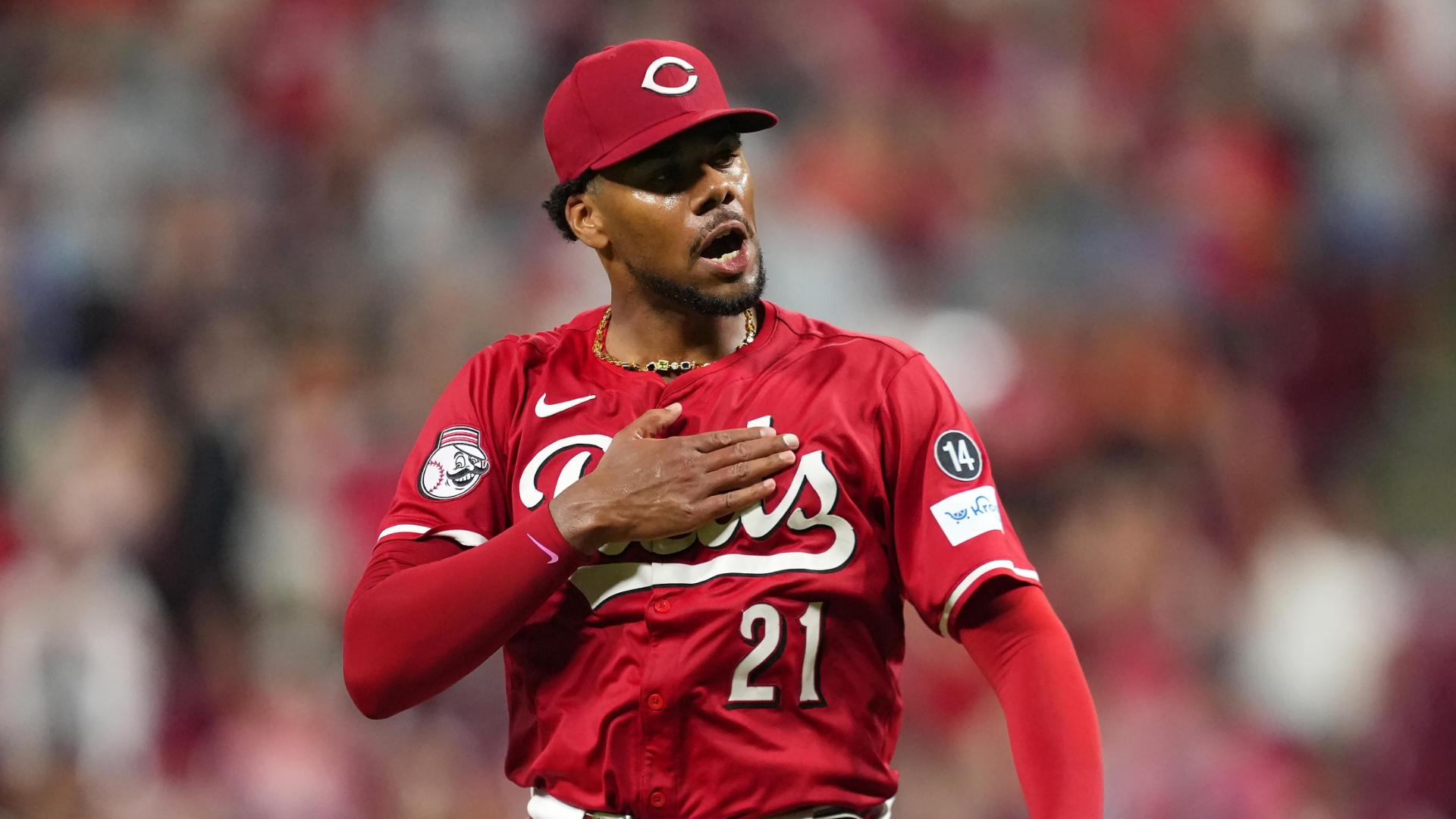 Hunter Greene finishes off one-hit shutout with a K