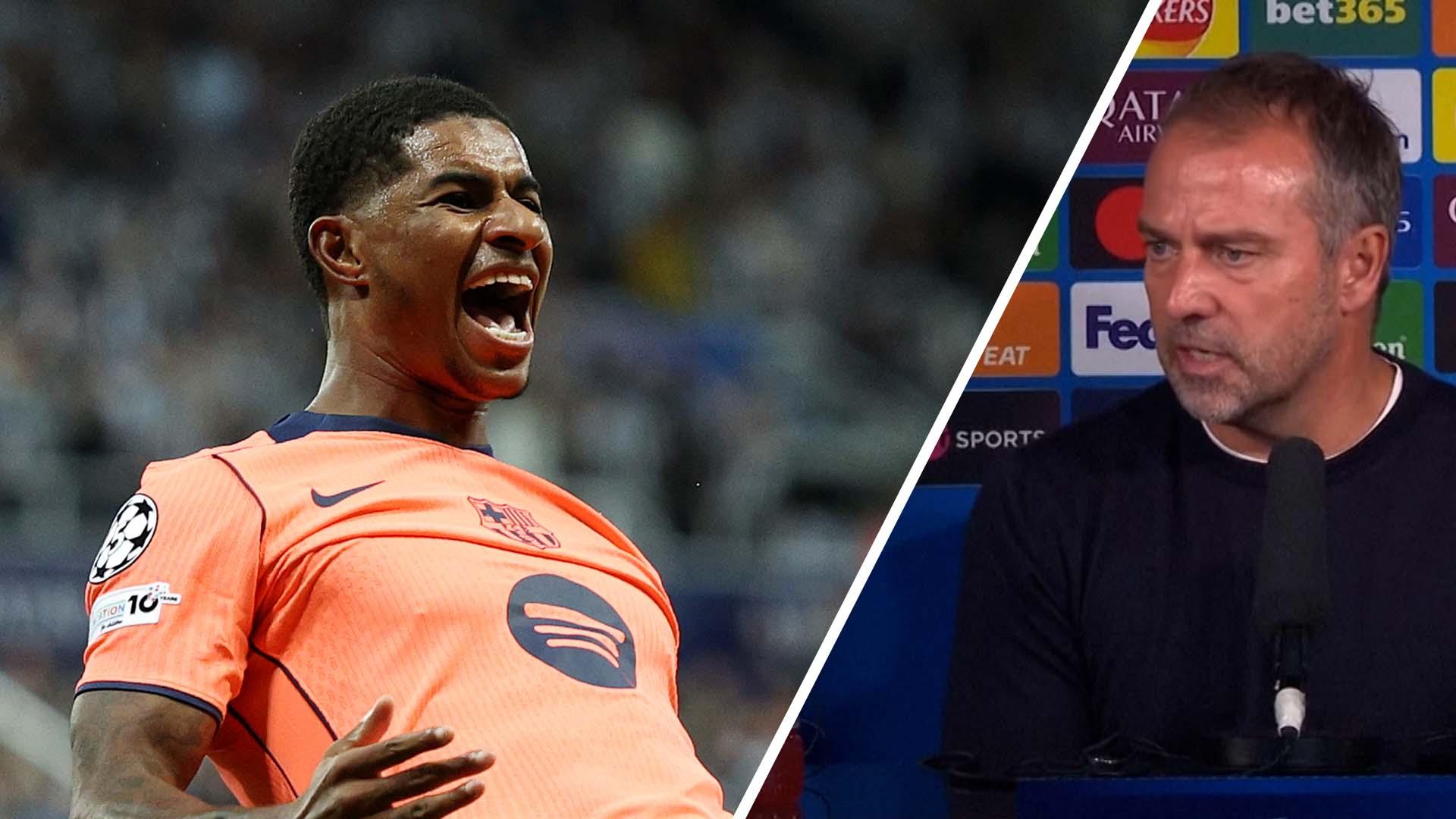 Flick praises 'fantastic' Rashford after UCL brace for Barcelona