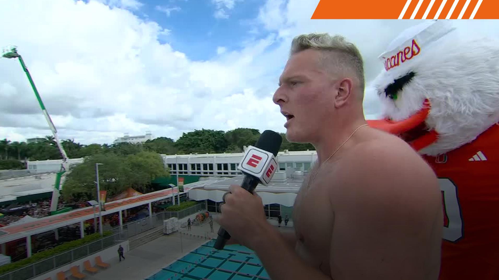 Splash! McAfee delivers 'GameDay' pick from the high dive