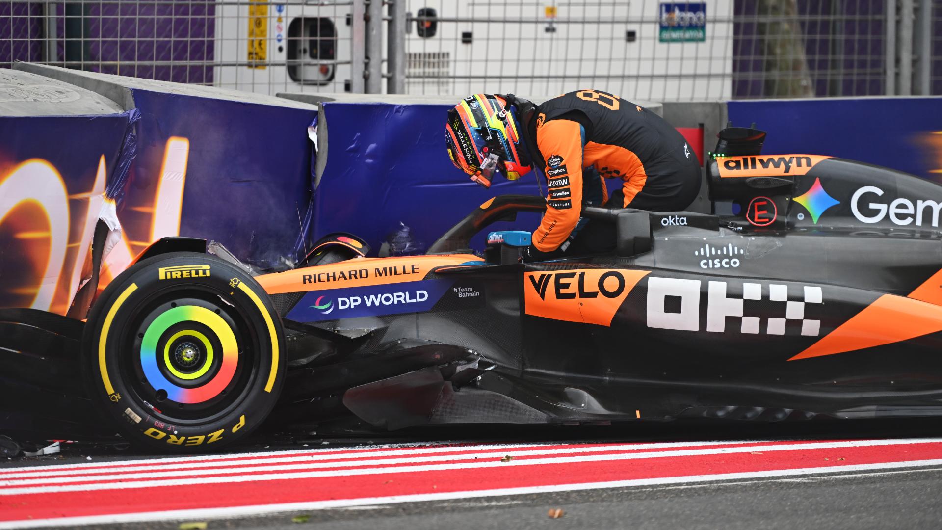 Oscar Piastri out of Baku after crash