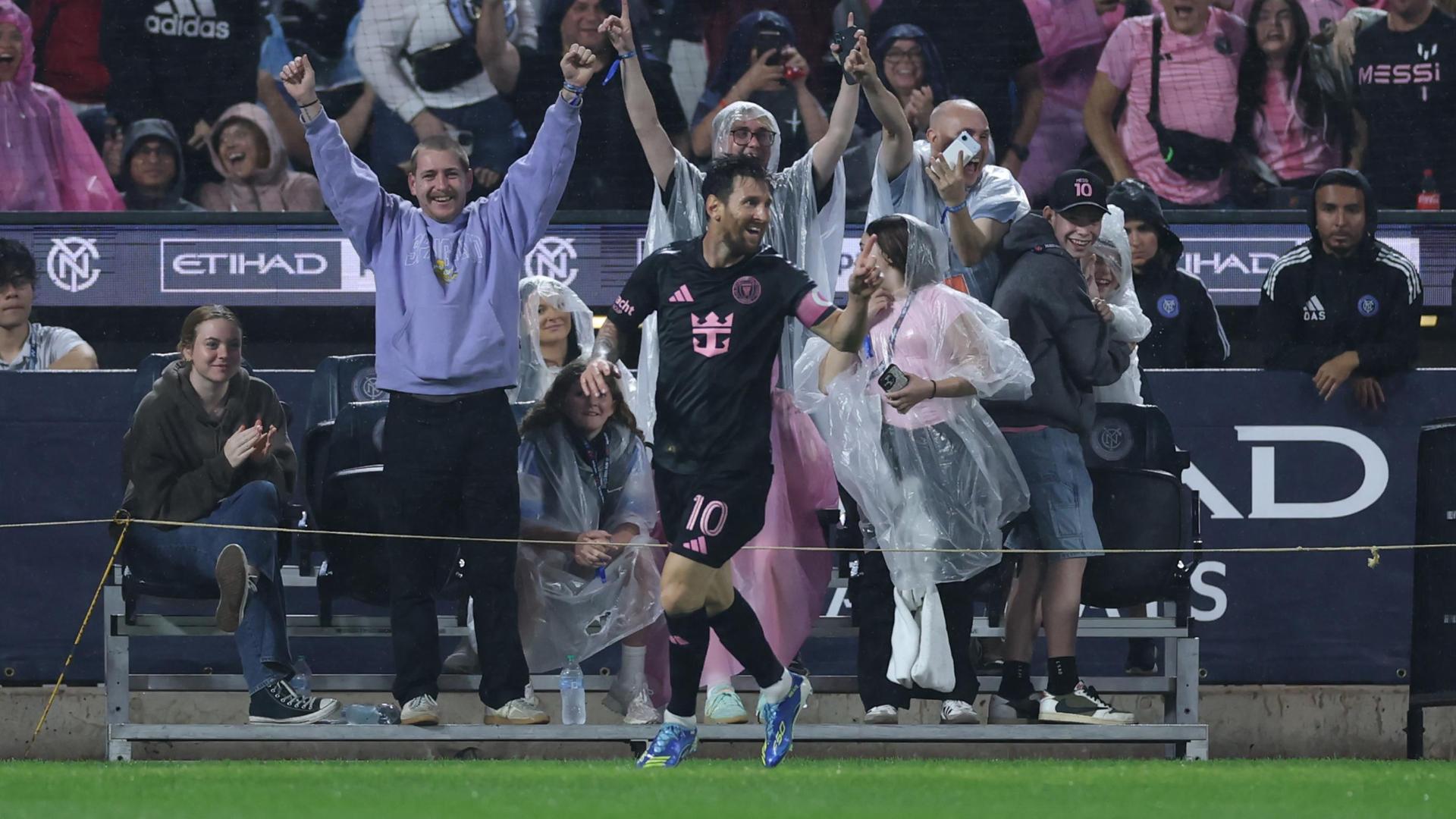 Messi notches a goal in the 74th minute vs. NYCFC