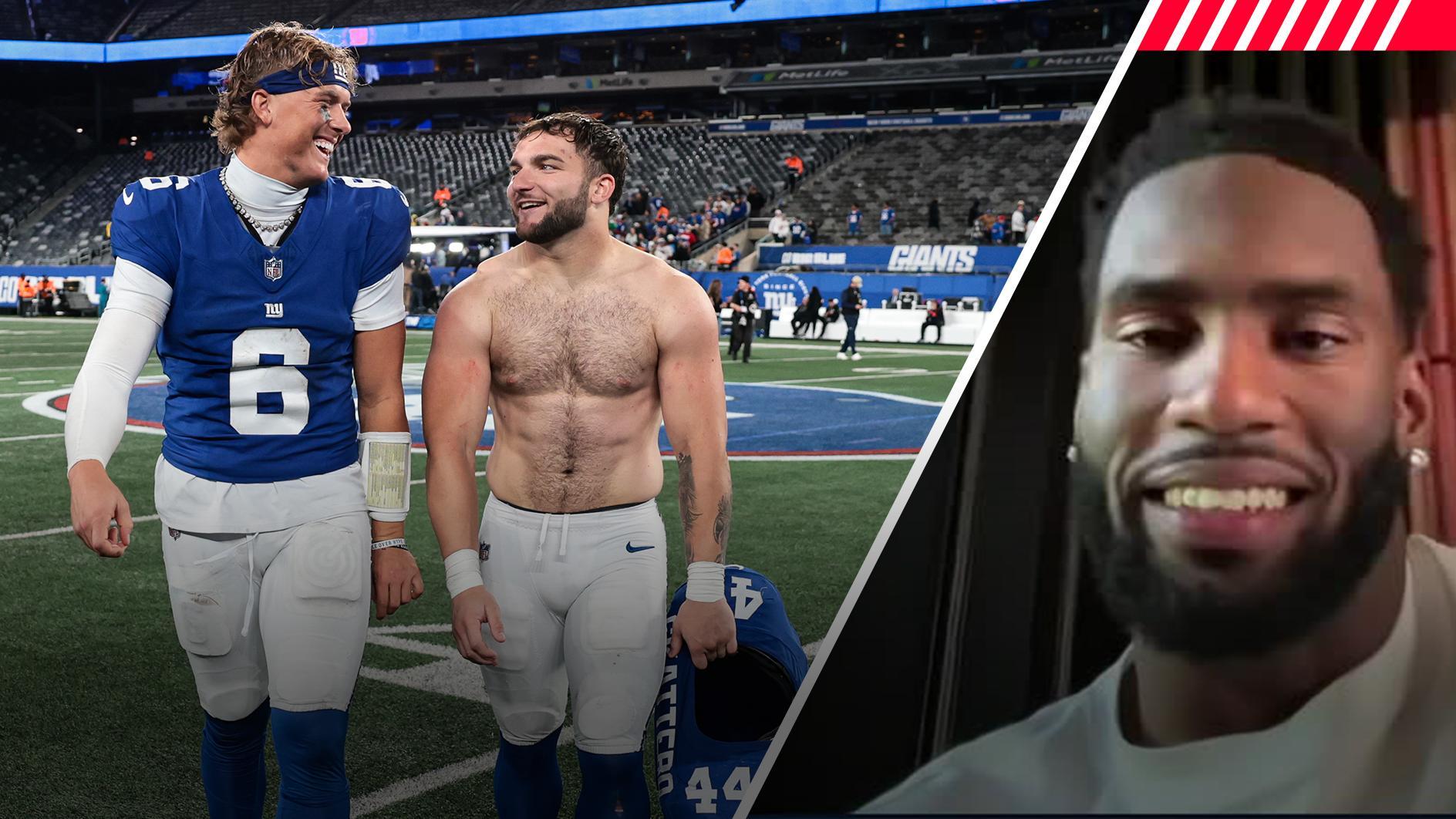 Brian Burns loves 'fearless' Jaxson Dart-Cam Skattebo combo