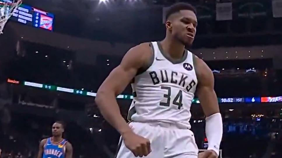 Giannis bullies Thunder defenders for no-nonsense and-1