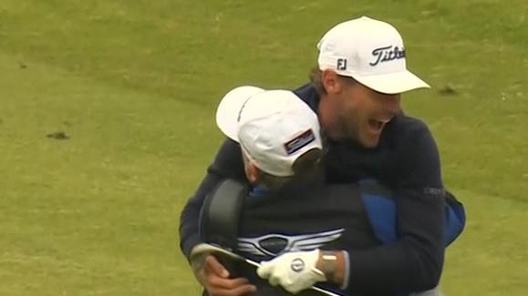 Jordan Gumberg holes unbelievable eagle on 18 to keep tour card