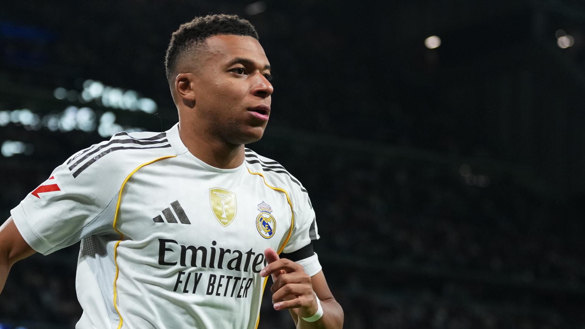 Kylian Mbappe converts a penalty for Real Madrid after long VAR wait