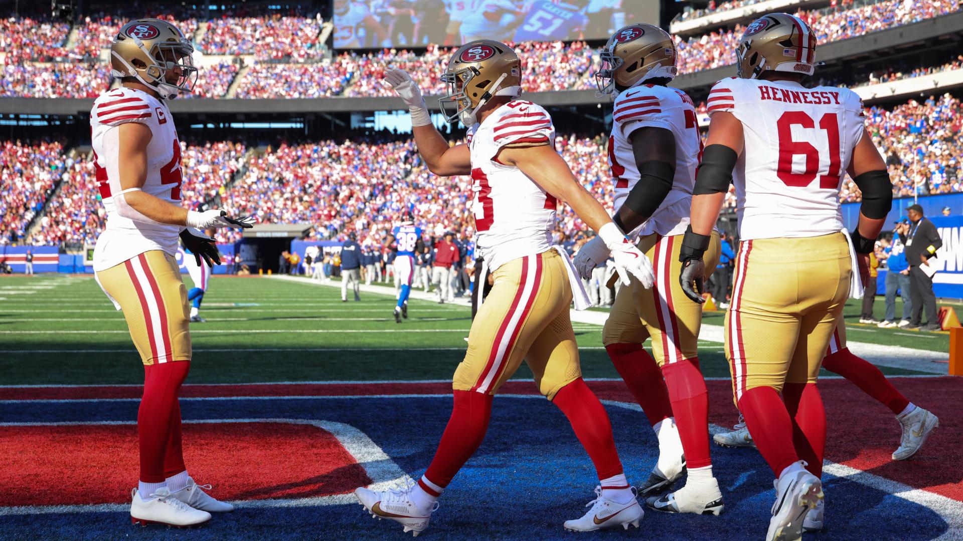 CMC powers in for his 2nd TD of the game