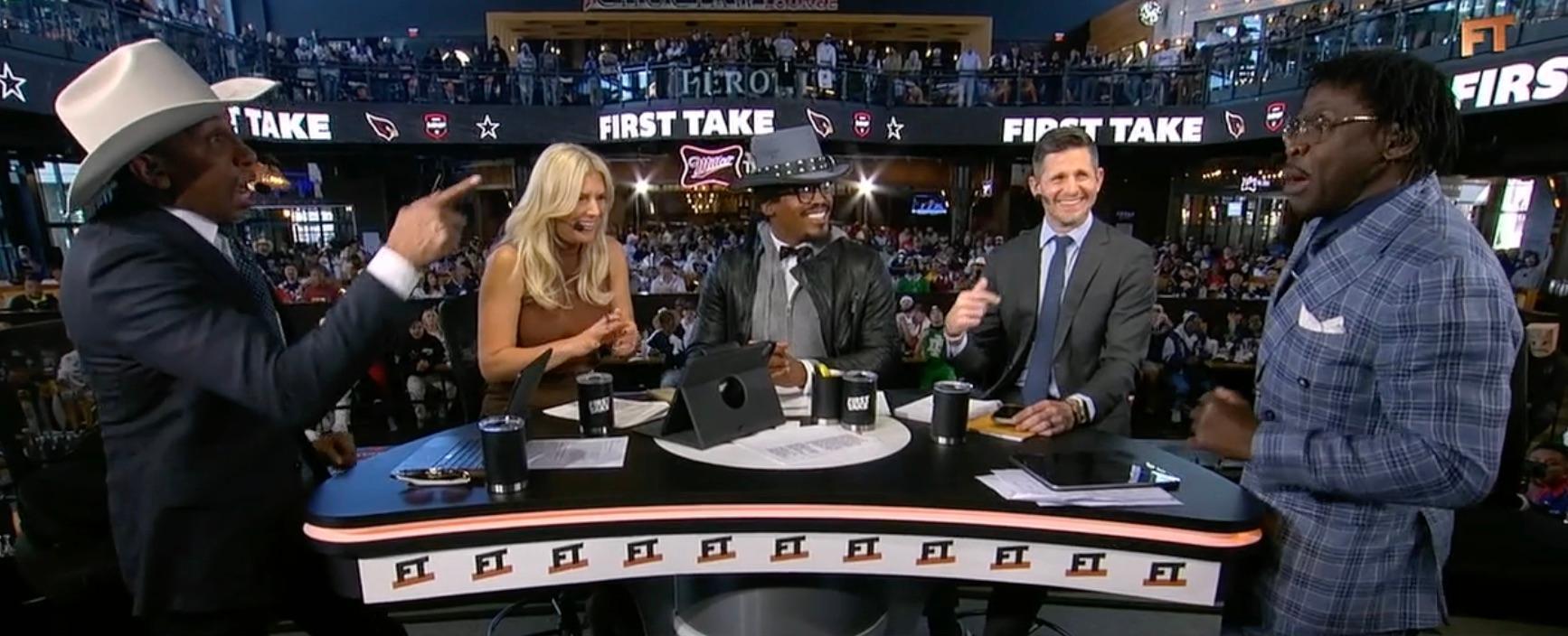 The Cowboys debate on 'First Take' gets so heated, the crowd starts going wild