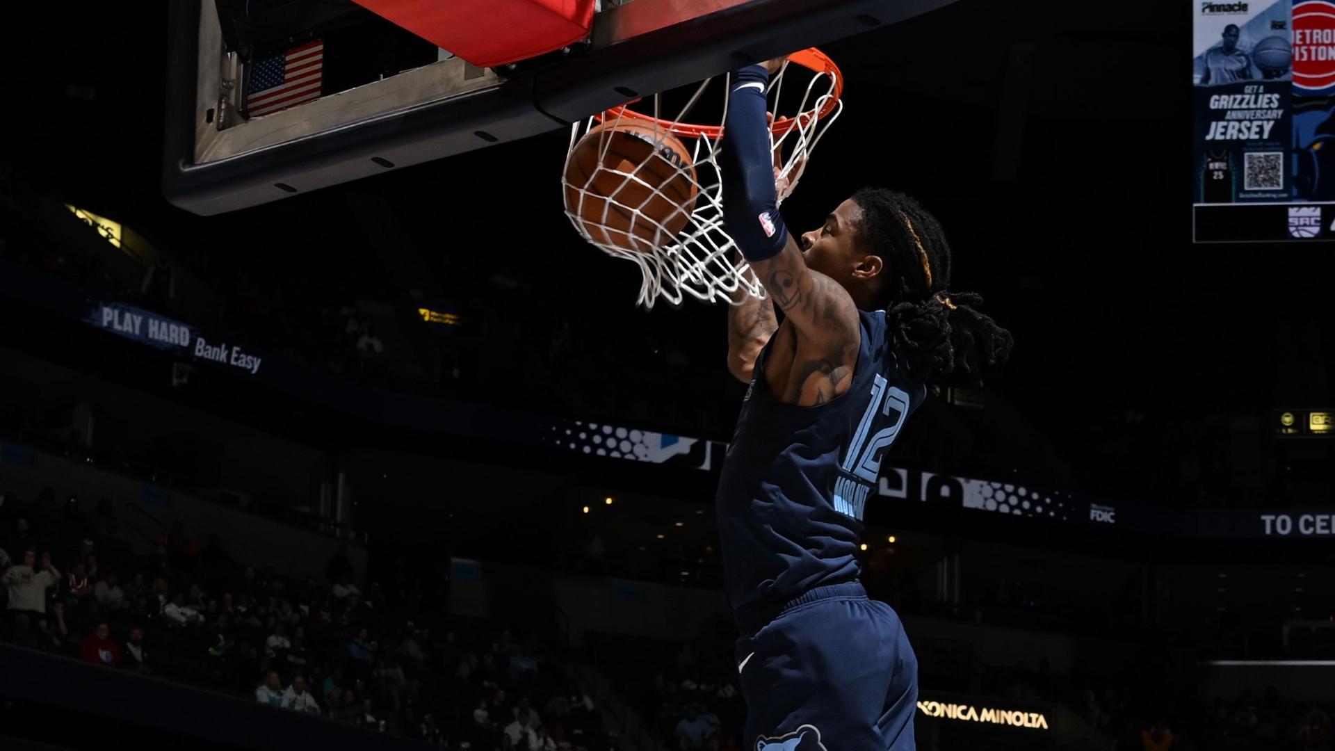 Ja Morant takes flight for alley-oop