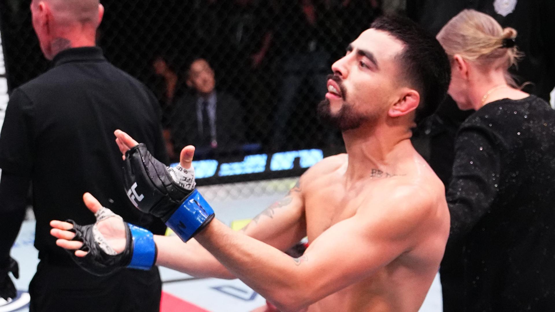 Joseph Morales hits '6-7' celebration after UFC win
