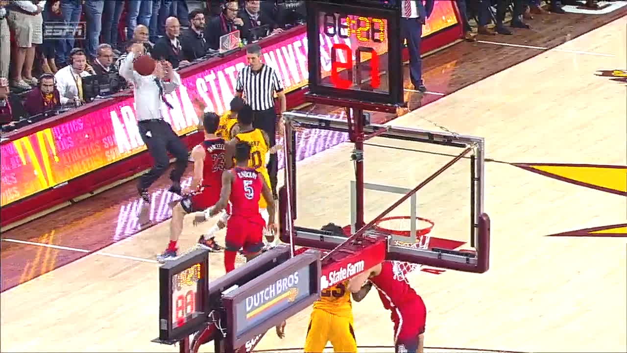 Asu S Bobby Hurley Hit In Face With Ball Watch Espn
