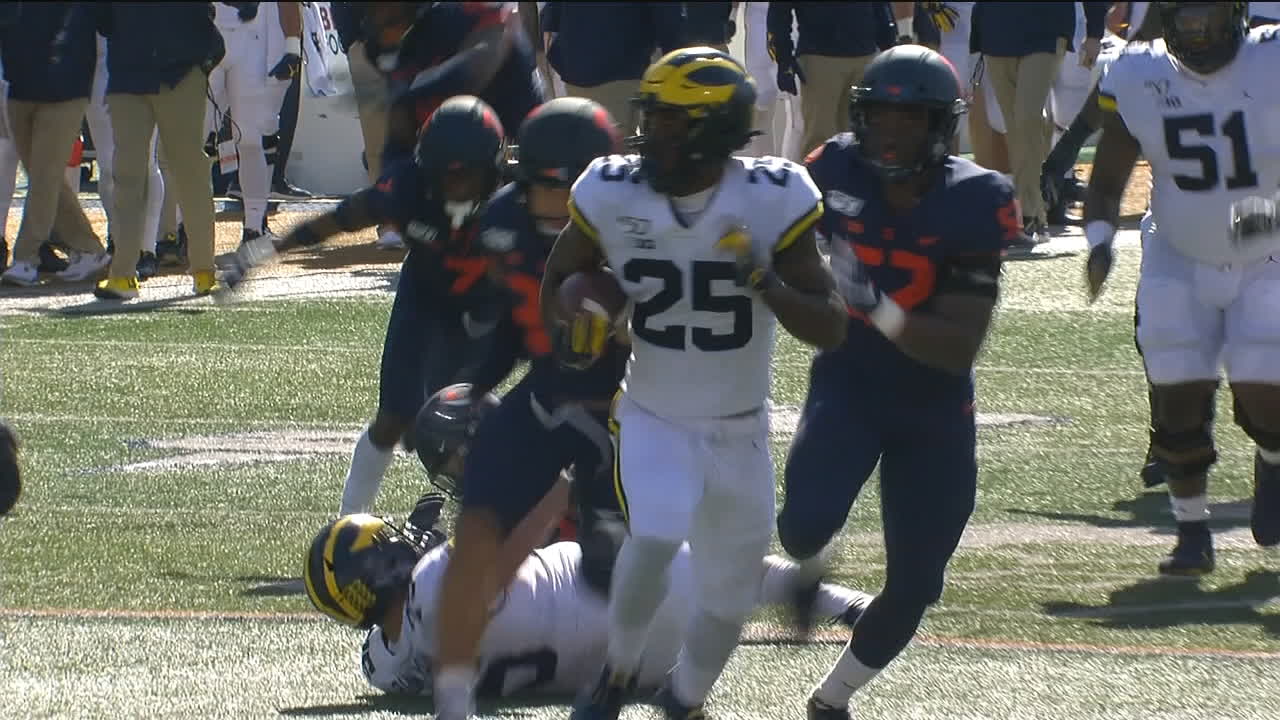 Haskins Breaks Free For 29 Yard Michigan Td Watchespn