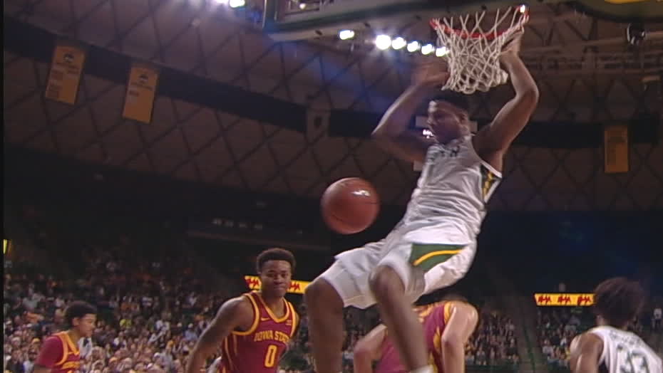 Baylor S Vital Flushes Putback Slam Watch Espn