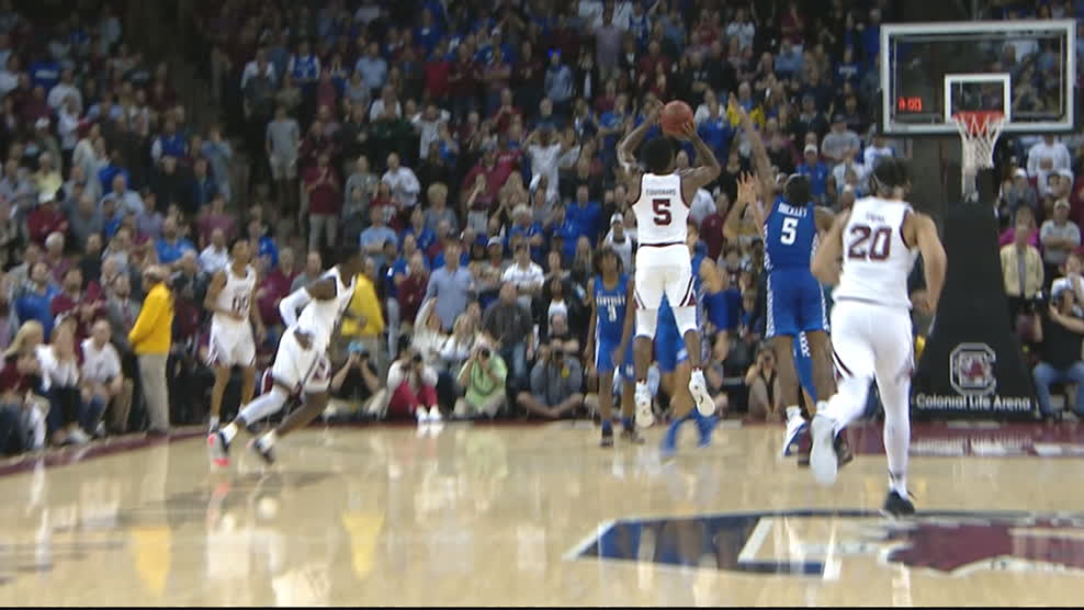 South Carolina Knocks Off Kentucky On Buzzer Beating 3 Watch Espn