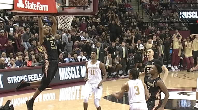 Vassell S Alley Oop Dunk Gets The Fsu Crowd On Their Feet Watch Espn