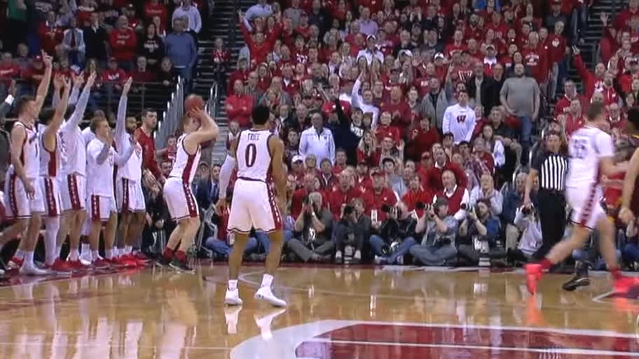 Pritzl S Late Game Triple Ignites Wisconsin Crowd Watch Espn
