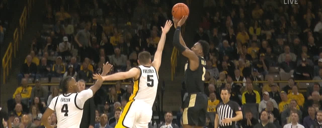 Hunter S Contested 3 Beats Shot Clock For Purdue Espn Video