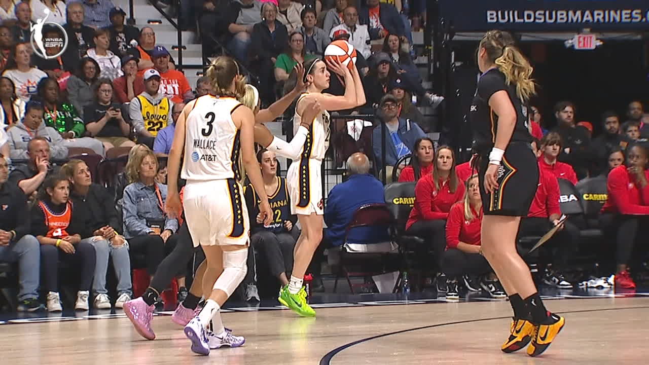 Caitlin Clark drains her first WNBA 3-pointer