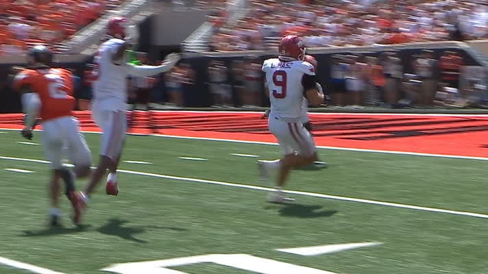 Luke Hasz is wide-open for 43-yard Arkansas TD