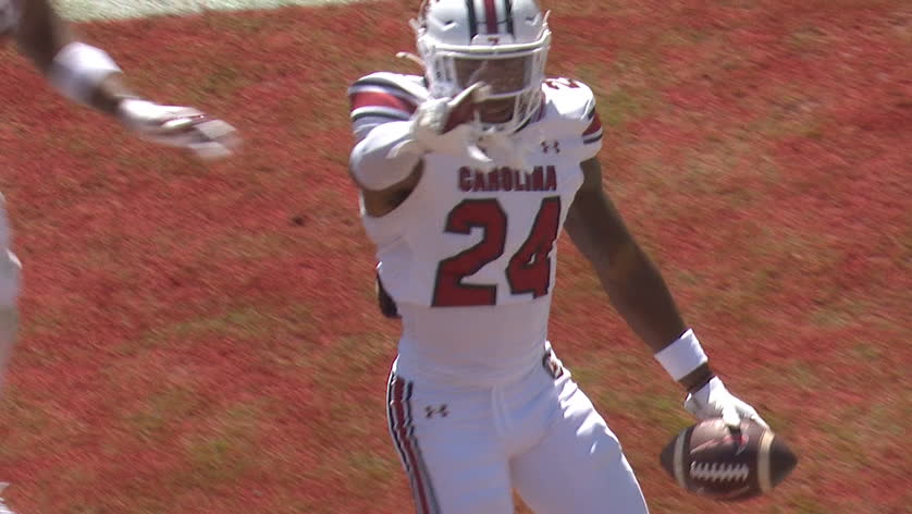 Milroe's INT leads to South Carolina FG to end half