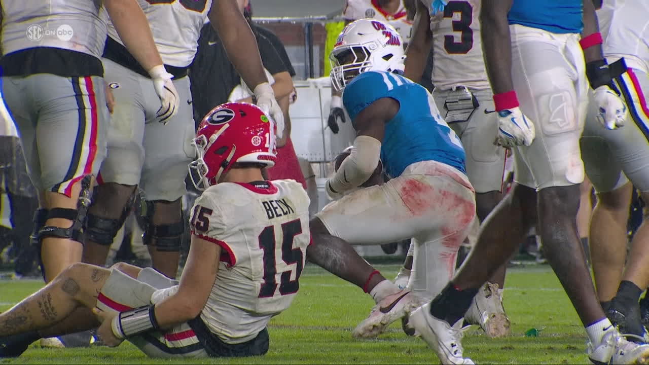 Ole Miss sacks Beck and recovers fumble to seal win vs. Georgia