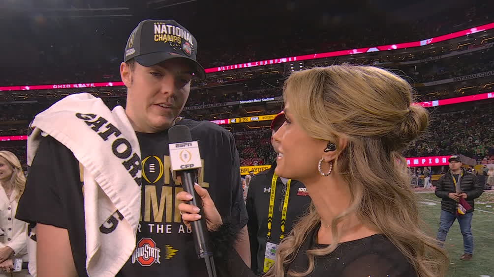 Will Howard at a loss for words after Ohio State's CFP title