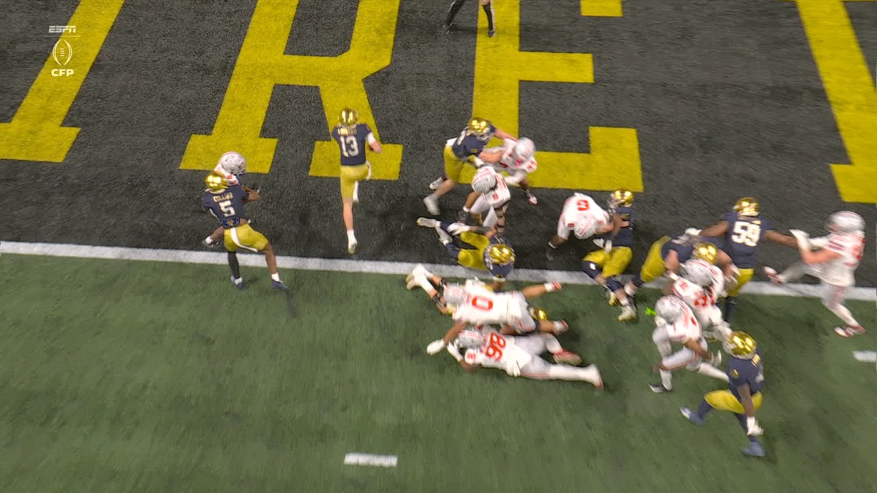 Riley Leonard converts another 4th down, then scores a TD