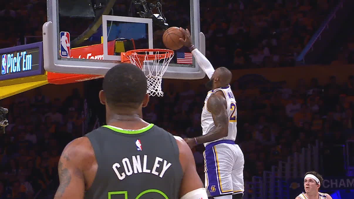 Sound familiar? LeBron gets up for huge chase-down block