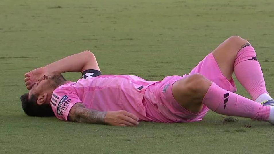 Lionel Messi subbed off early with an injury