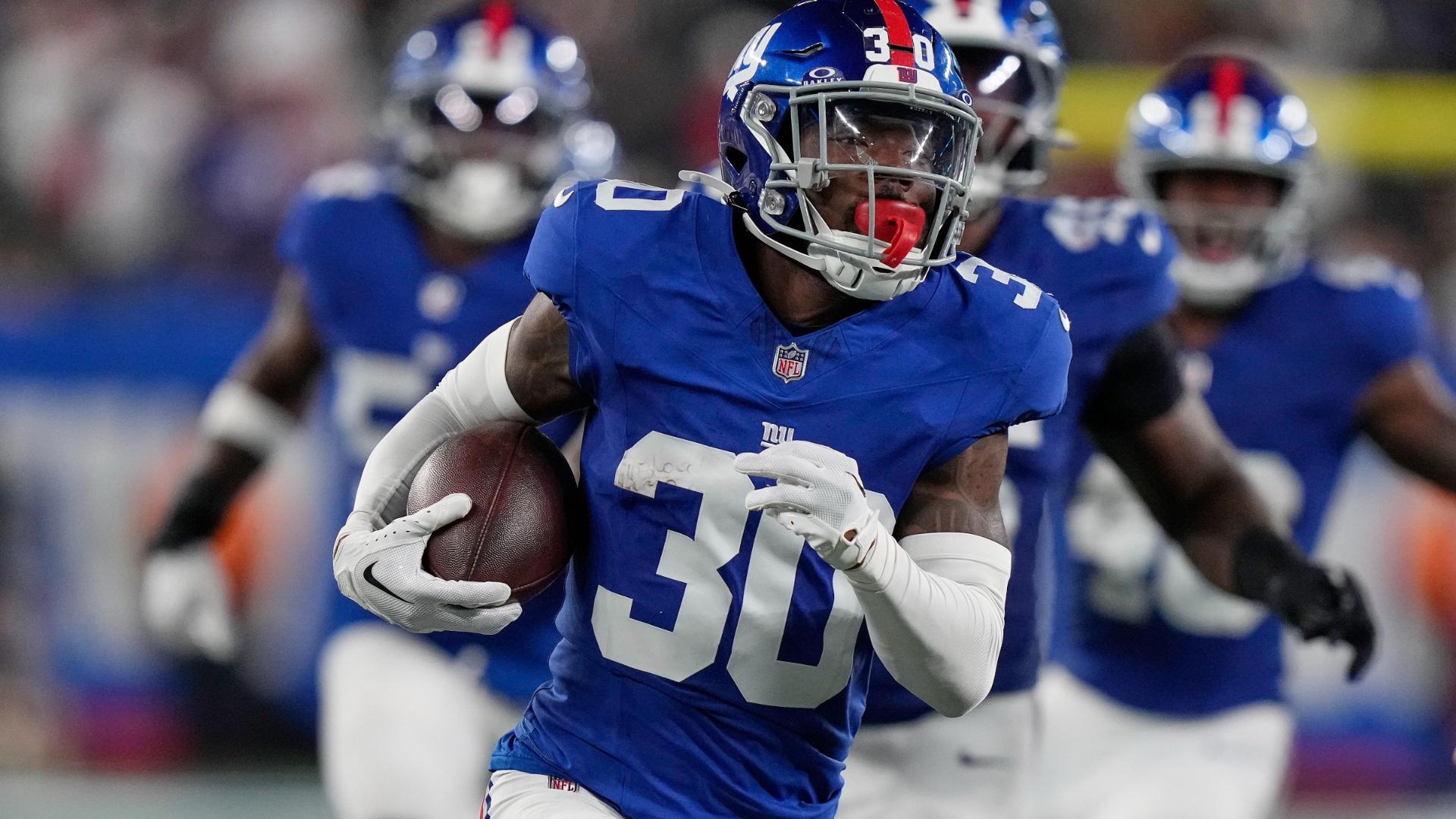 TJ Moore comes up with a pick-six for Giants