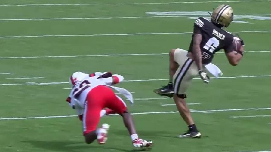 Arhmad Branch dances into the end zone for Purdue