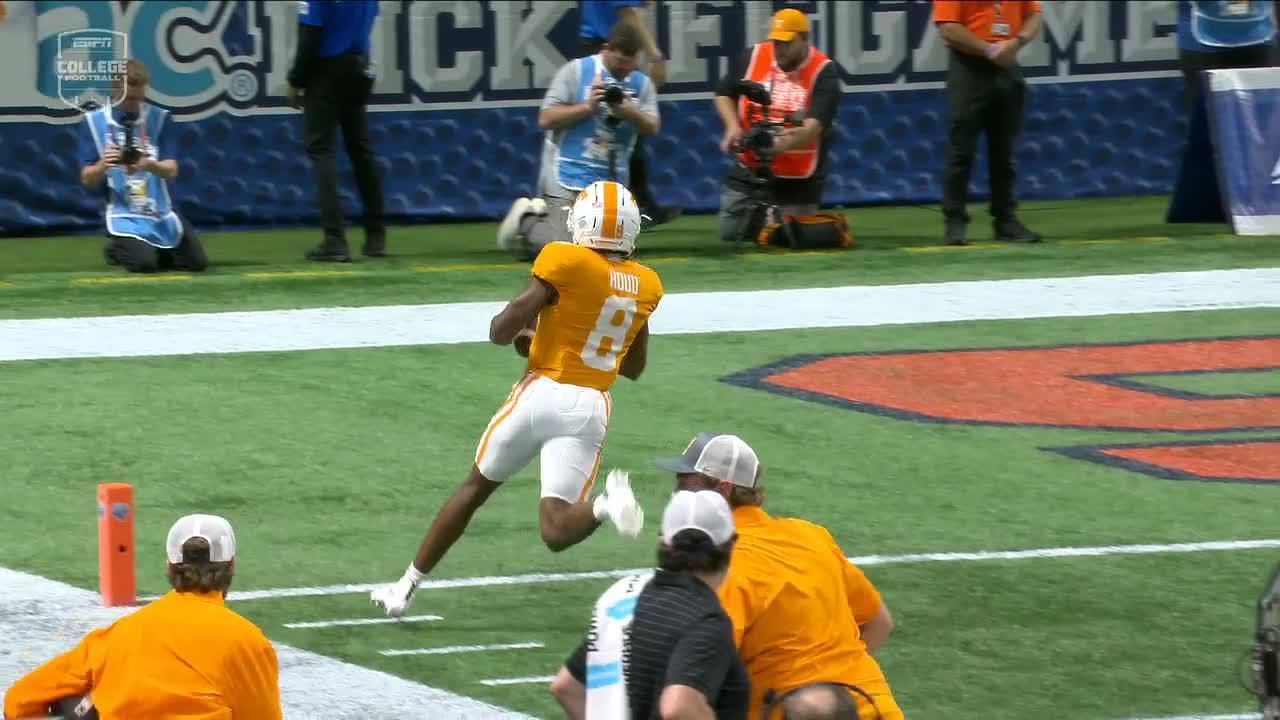 Colton Hood takes the fumble 22 yards to the house