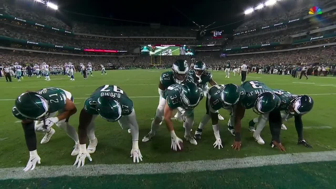 Eagles do fake 'tush push' after forcing a fumble