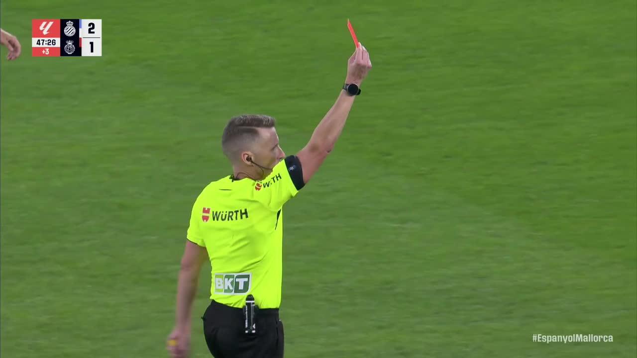 Pere Milla gets sent off vs. Mallorca