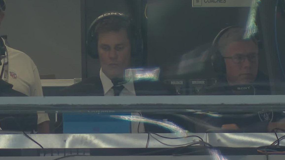 Tom Brady spotted in Raiders booth with a headset