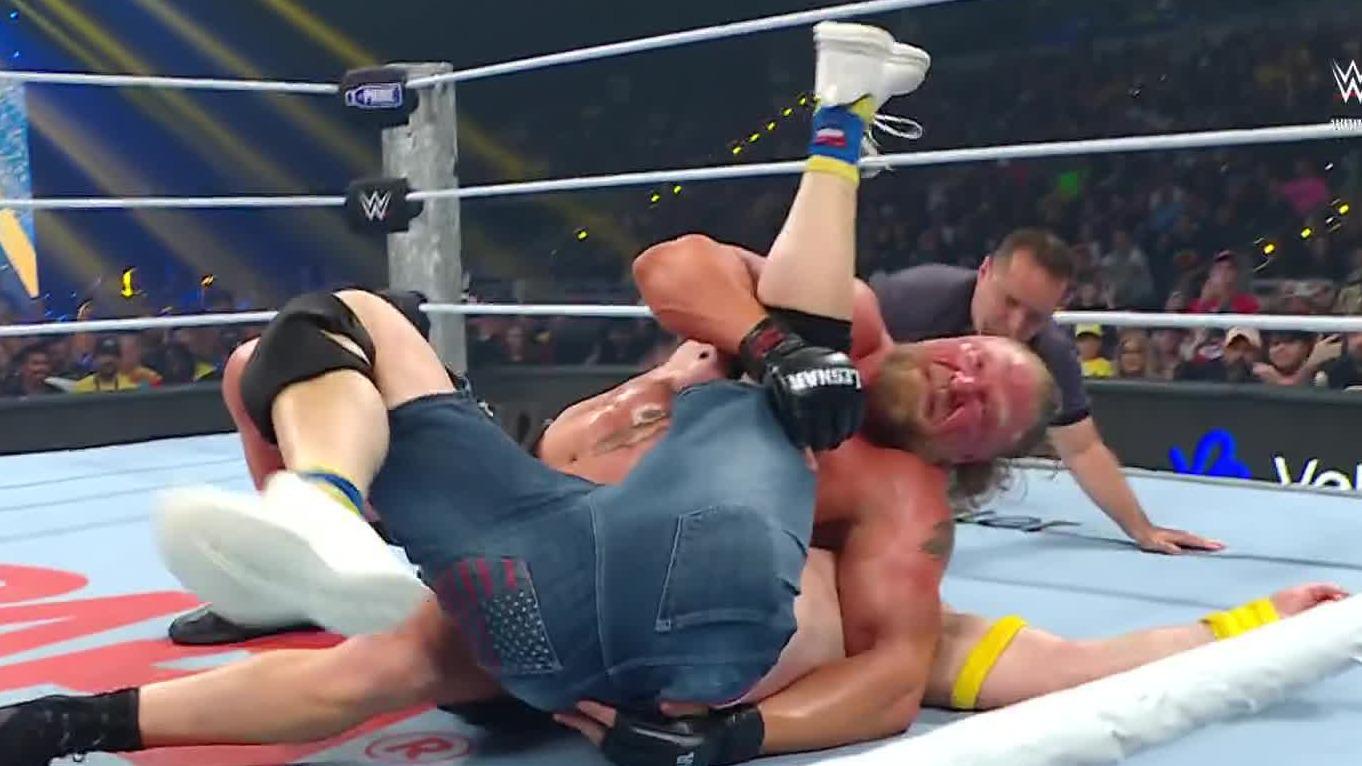 Brock Lesnar defeats John Cena with a series of F5s