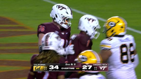 Virginia Tech Wins Double Overtime Thriller Over California