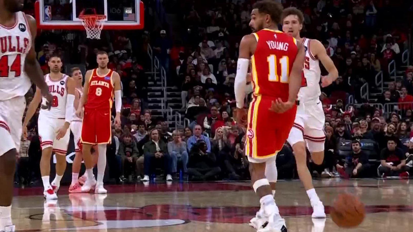 Ice Trae's cold behind-the-back pass sets up Hawks bucket
