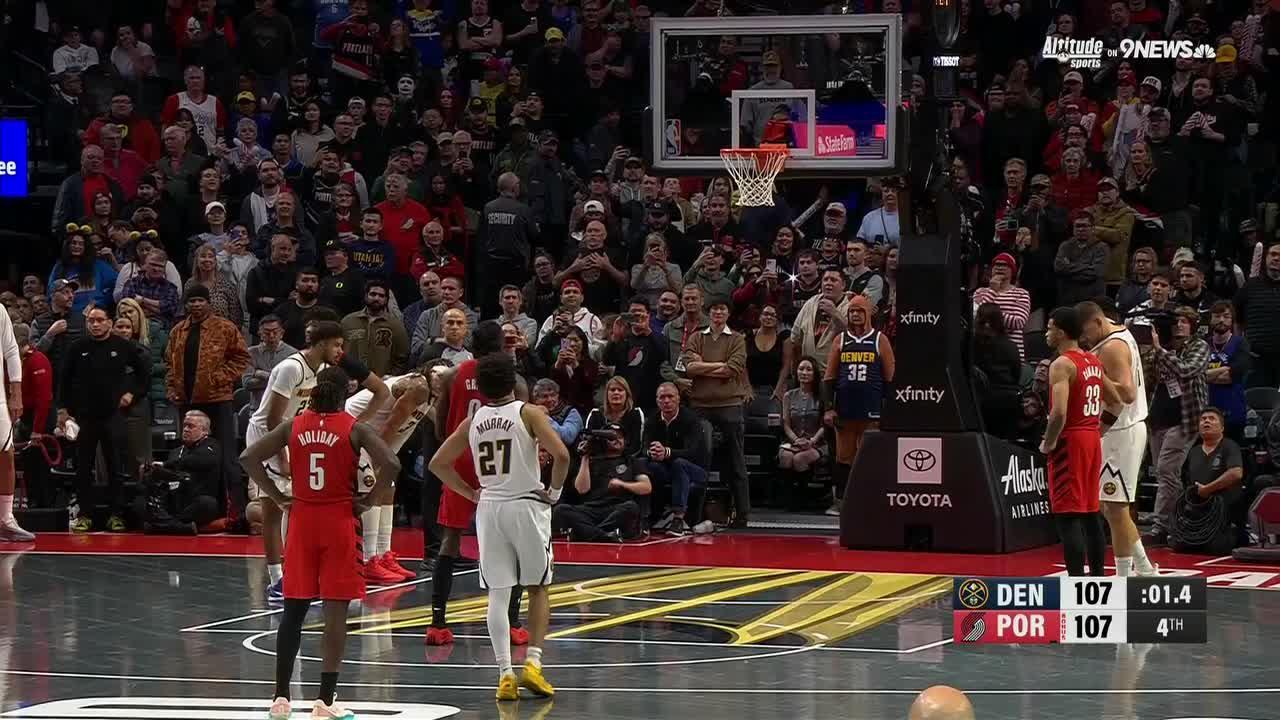 nuggets vs trail blazers