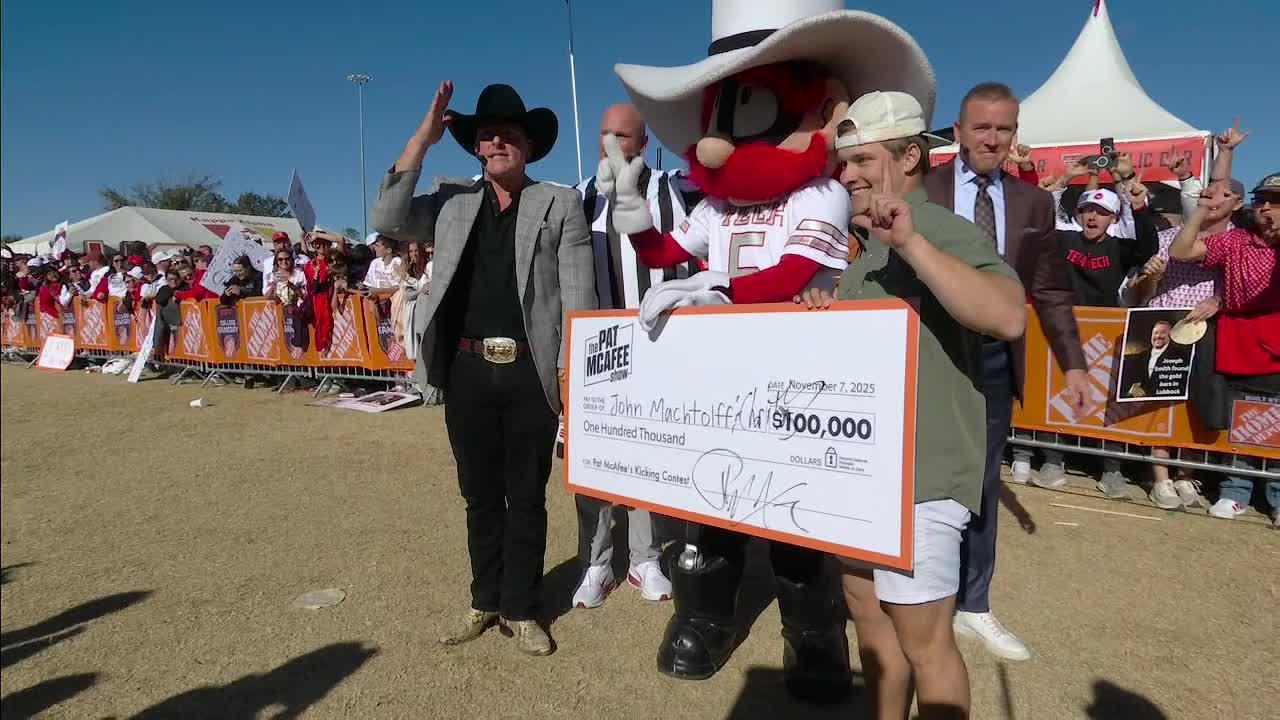 Texas Tech student hits second FG attempt to win $250K