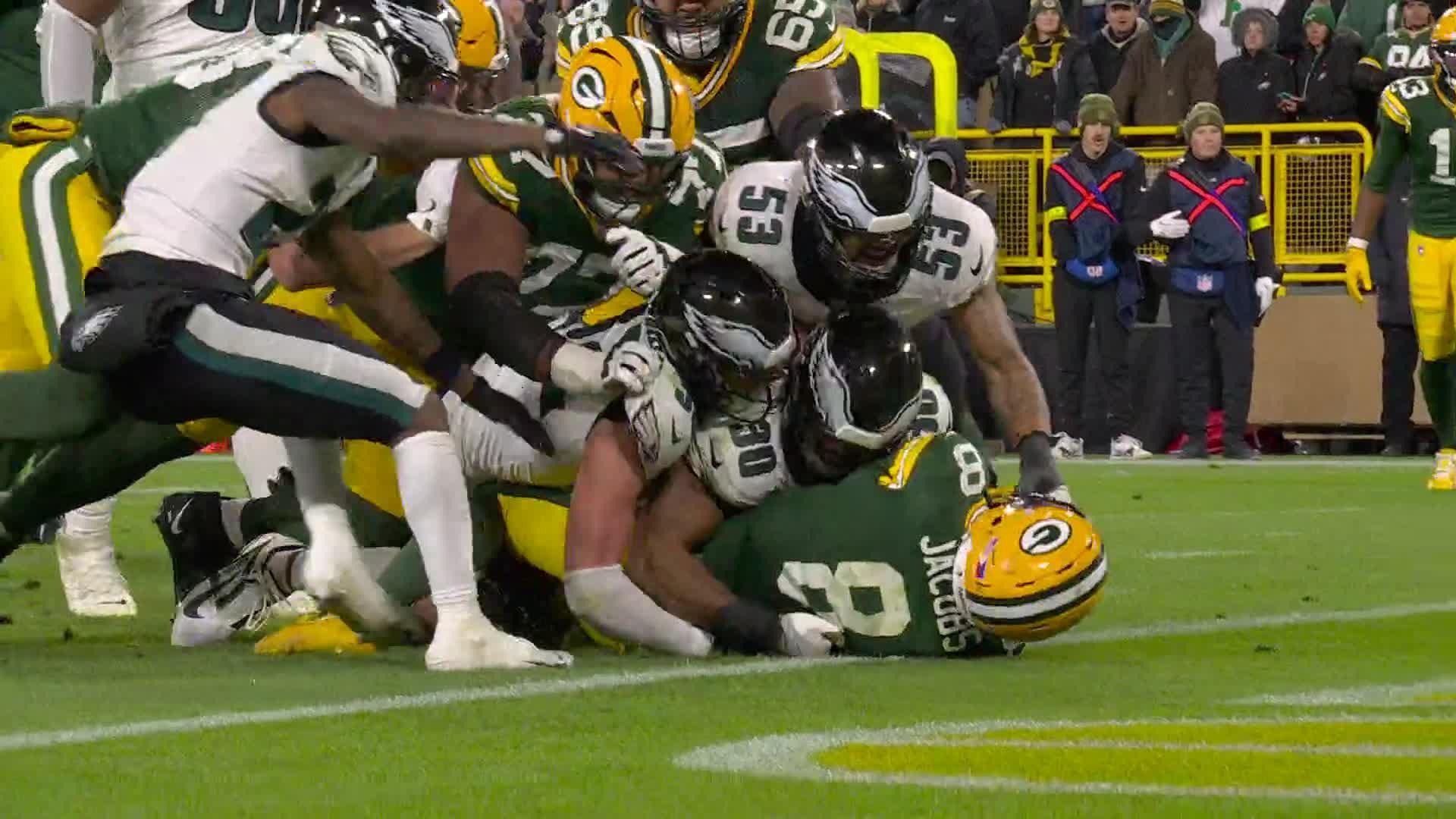Josh Jacobs plows across the goal line for a much-needed TD