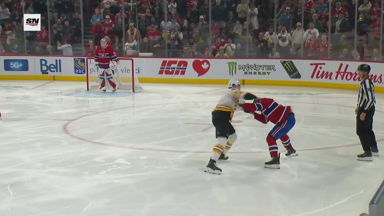 Gloves come off just 4 seconds into Bruins-Canadiens