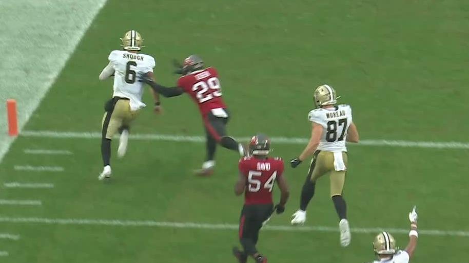 Saints capitalize on Mayfield INT with a Shough TD