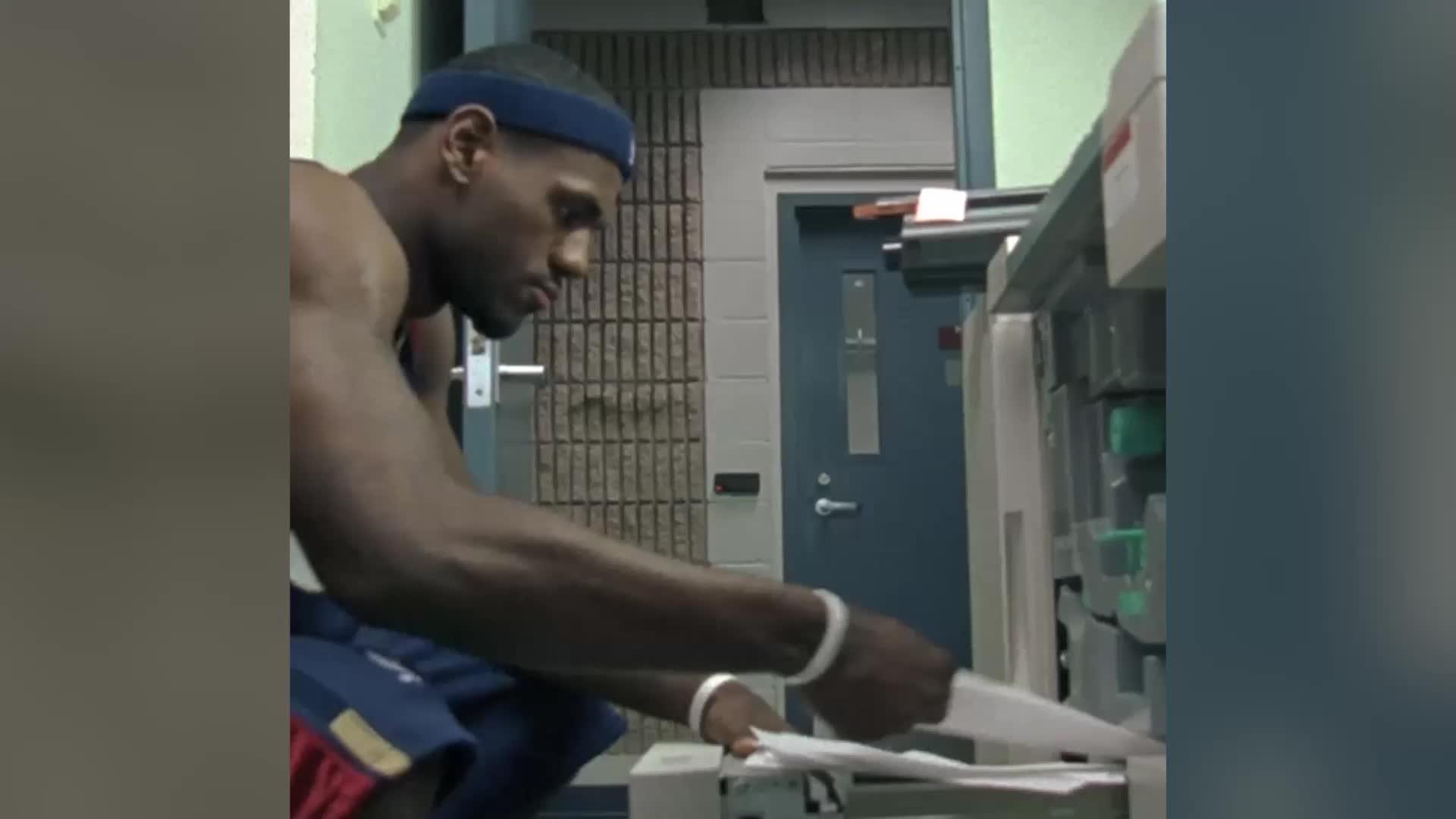 ‘This is SportsCenter’: Stuart Scott finds LeBron in the copyroom